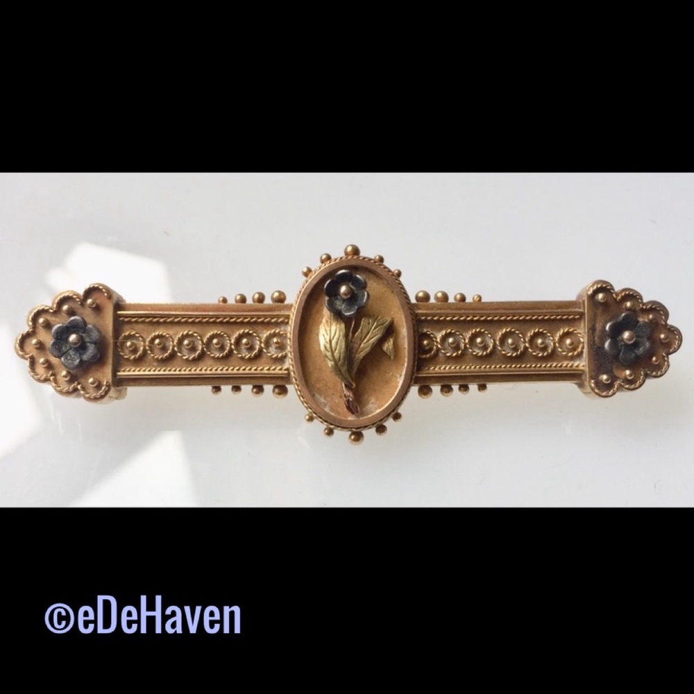 10k Edwardian floral brooch